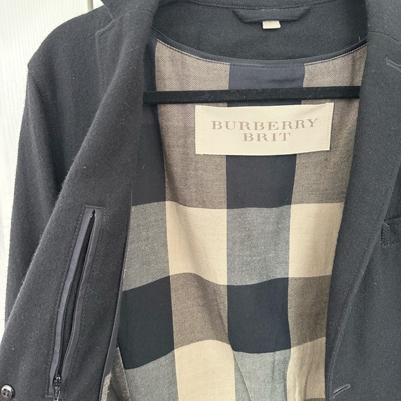 Burberry Brit Black Blazer Wool Blend Size S - Picture 7 of 16